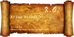 Krieg Olivér névjegykártya